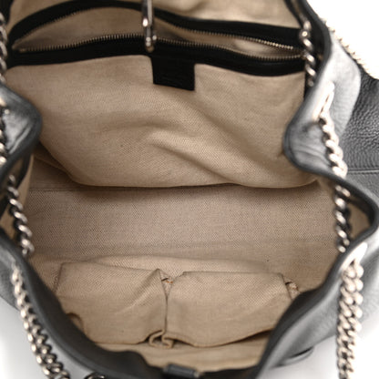 Gucci Pebbled Calfskin Studded Medium Soho Chain Shoulder Bag Black 5 of 12