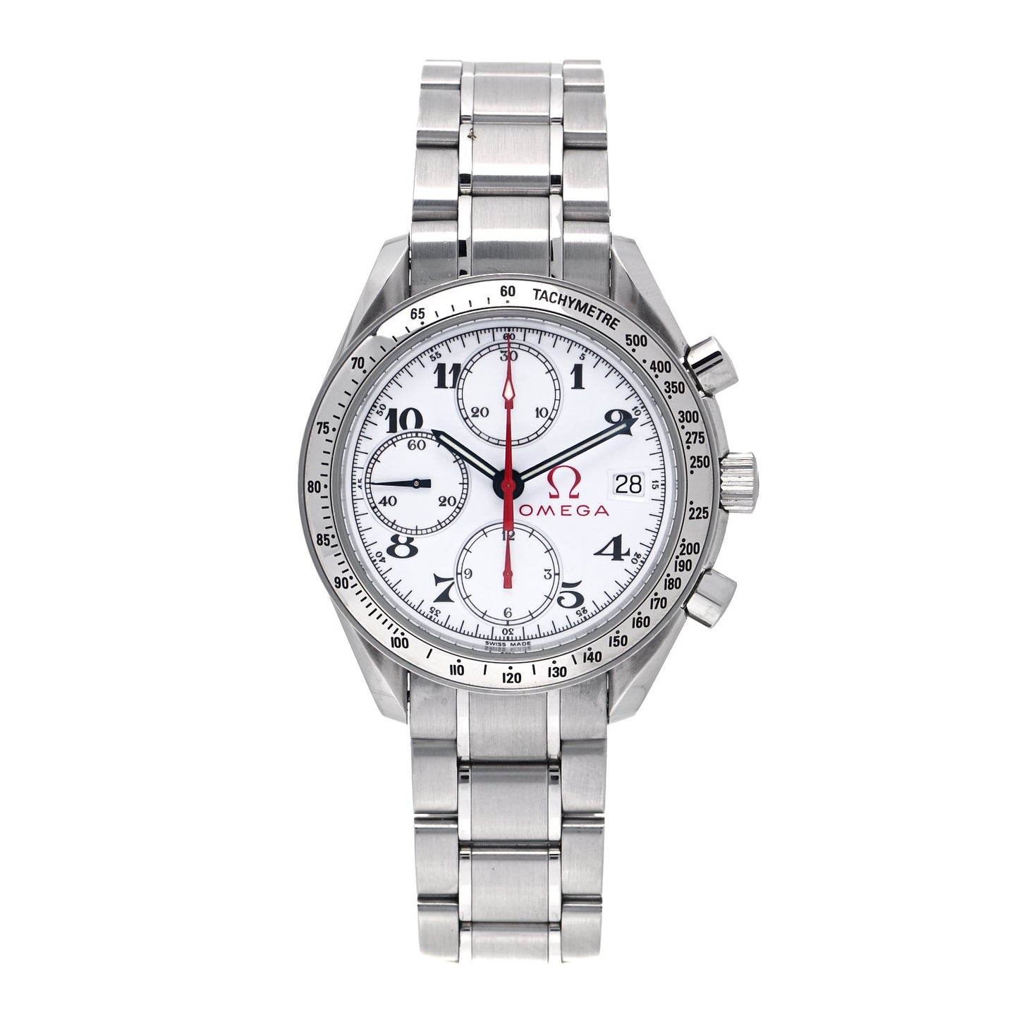 Stainless Steel 39mm Speedmaster Date Olympic Series Automatic Watch White 3513.20.00