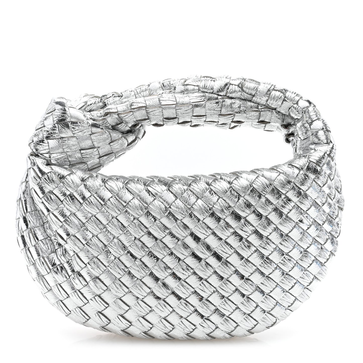 Metallic Nappa Intrecciato Mini Jodie Silver