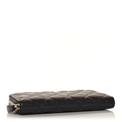 Chanel Iridescent Caviar Quilted Medium Zip Around Wallet Black 4 of 11