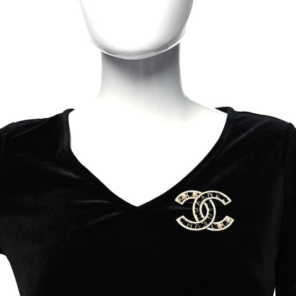 Chanel Crystal Pearl Coco CC Logo Brooch Gold 2 of 4