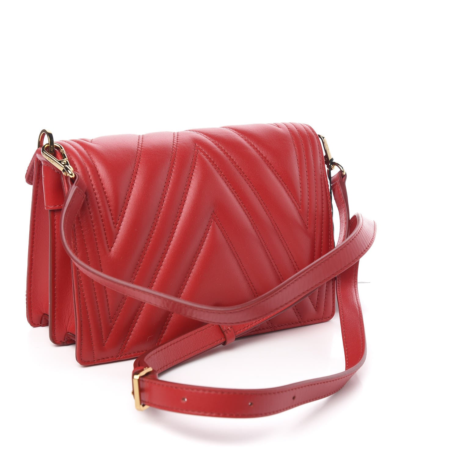 MCM Lambskin Quilted Small Patricia Crossbody Bag Ruby Red 3 of 10