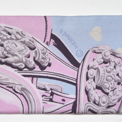 Hermes Silk Brides De Gala Love Twilly Bleu Ciel Parme Vert 4 of 5