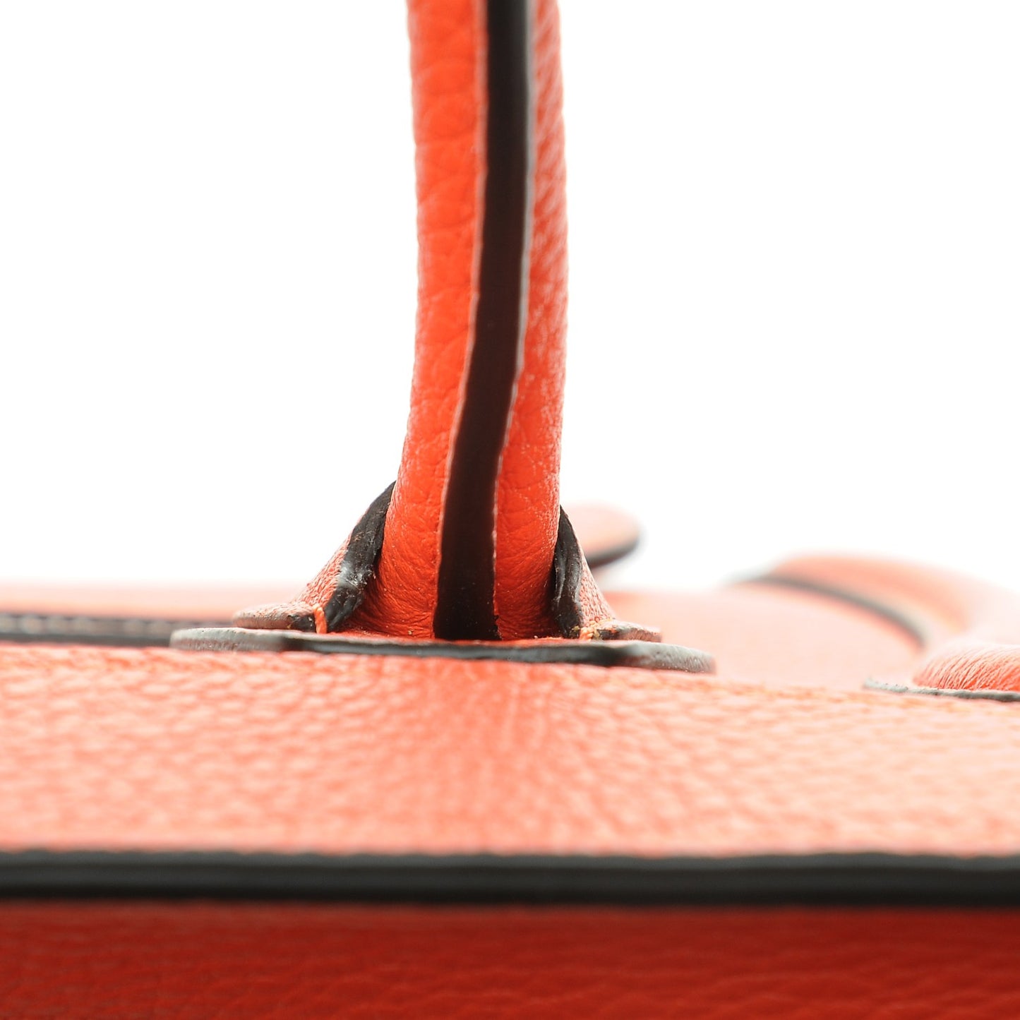 Drummed Calfskin Nano Luggage Vermillion