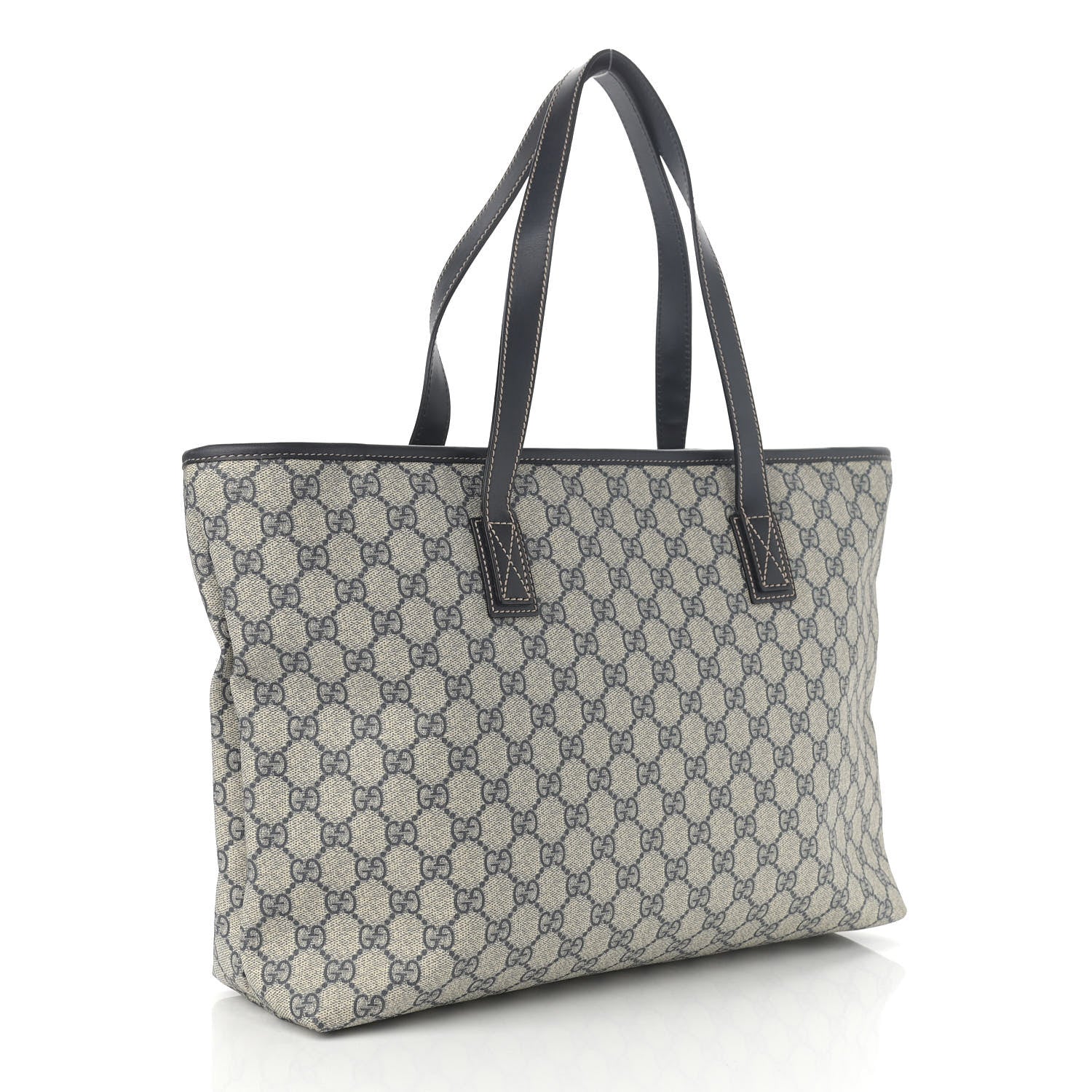 Gucci GG Supreme Monogram Medium Zippered Shopping Tote Navy 3 of 10