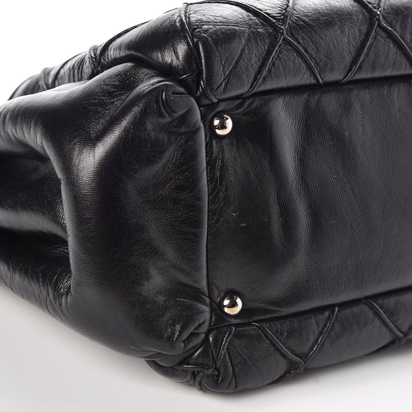 Lambskin Accordion Shoulder Bag Black