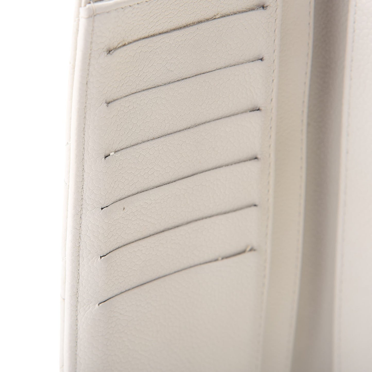 Caviar Quilted Large Flap Wallet White