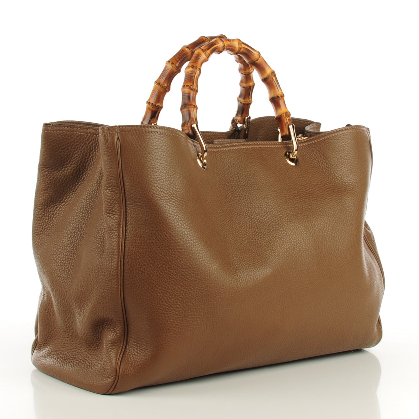 Cellarius Calfskin Large Bamboo Shopper Tote Acero