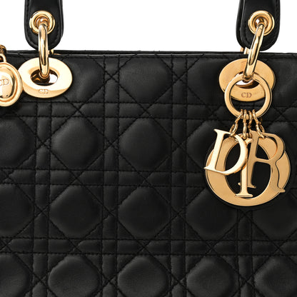Christian Dior Lambskin Cannage Medium Lady Dior Black 8 of 10