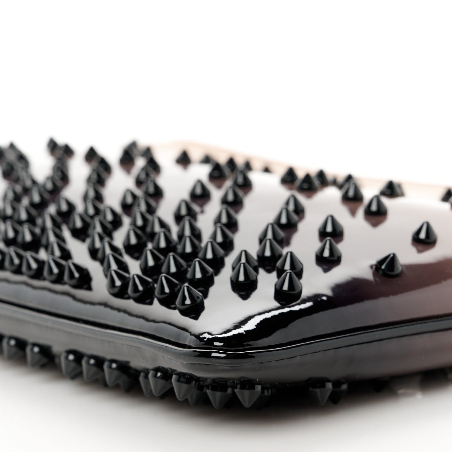 Christian Louboutin Patent Degrade Loubiposh Spiked Clutch Nude Black 10 of 10