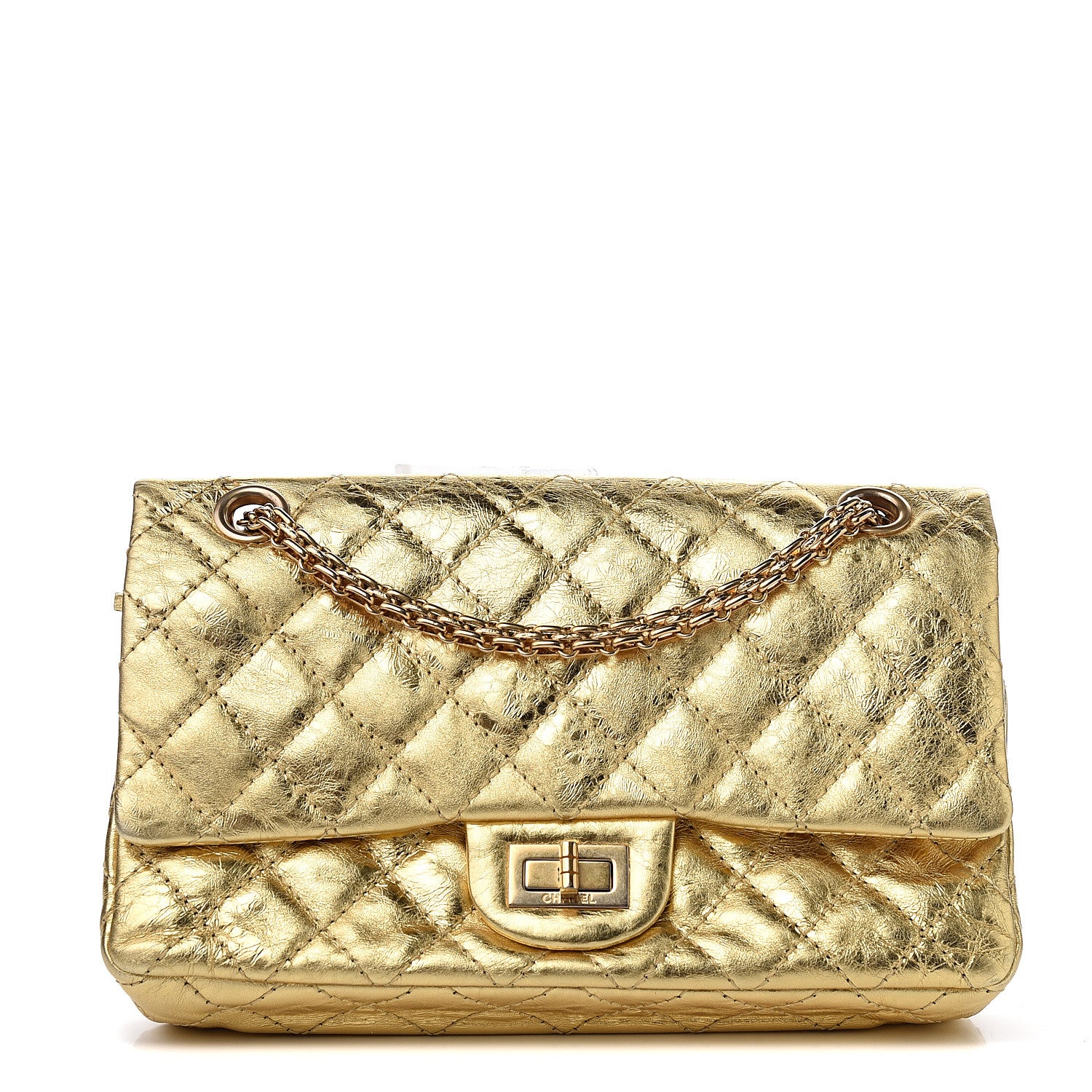 Chanel Metallic Aged Calfskin Quilted 2.55 Reissue 225 Flap Gold 1 of 11