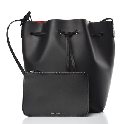 Mansur Gavriel Vegetable Tanned Calfskin Bucket Bag Black Flamma 3 of 10