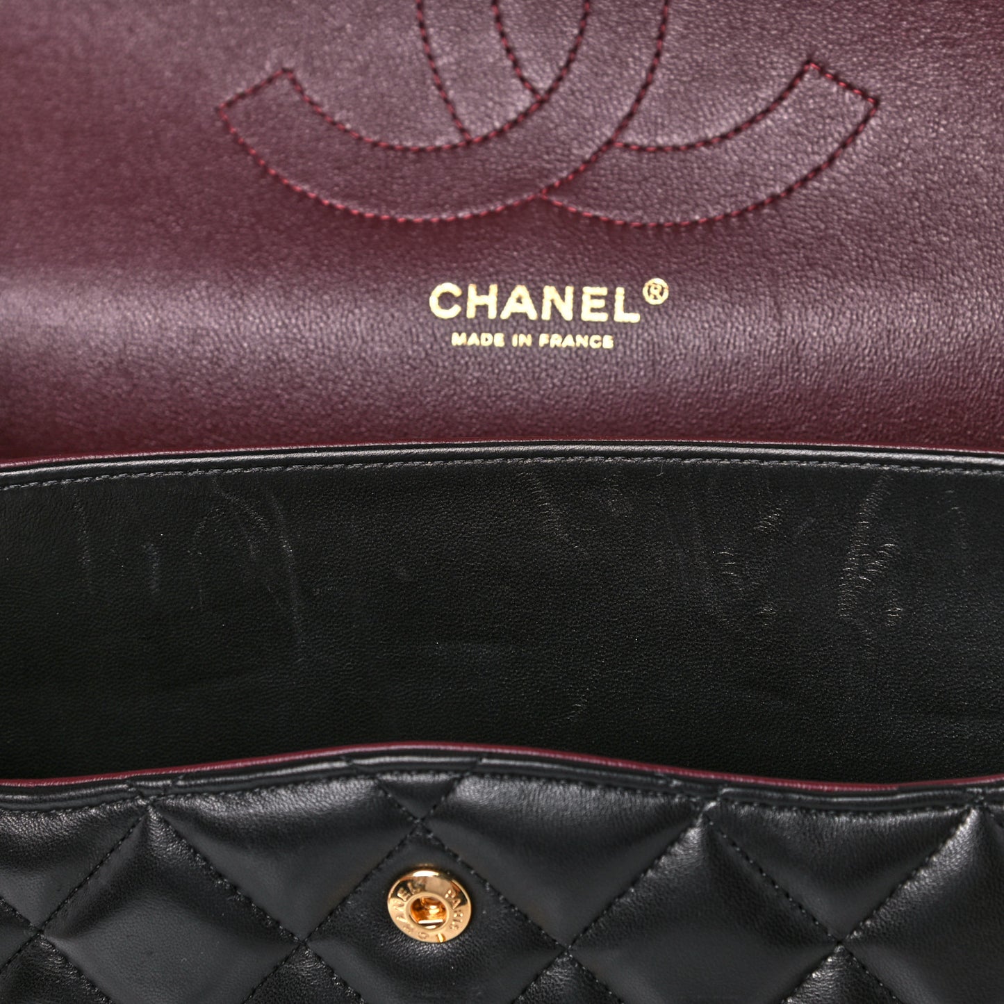 Lambskin Quilted Jumbo Double Flap Black