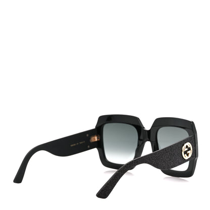 Gucci Square Frame Glitter GG0102S Sunglasses Black 4 of 8