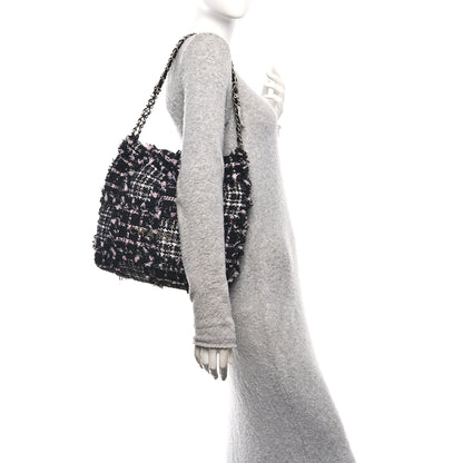 Chanel Tweed Patchwork Quilted Small Chanel 22 Black Pink White 2 of 11