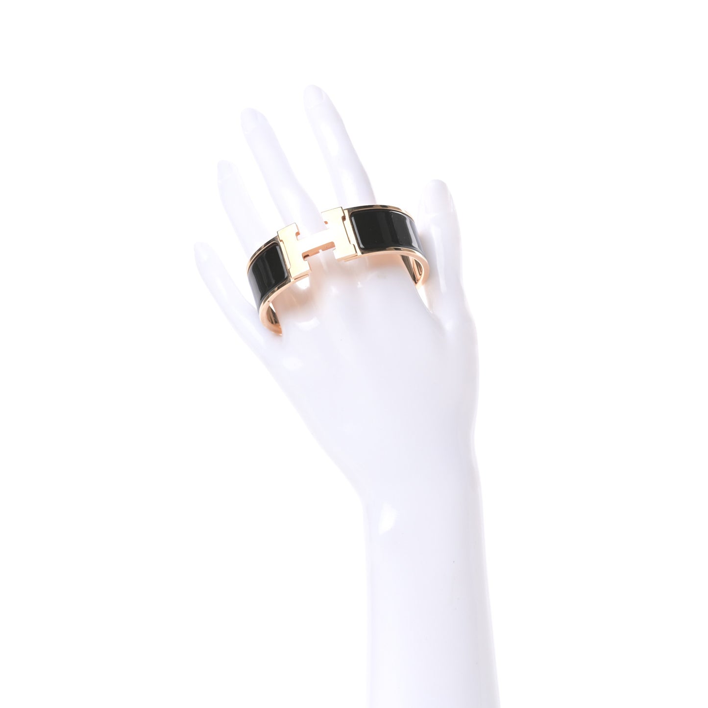 Enamel Wide Clic Clac H Bracelet GM Black