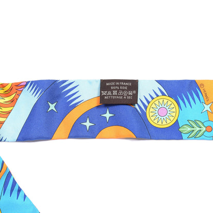 Hermes Silk La Source de Pegase Twilly Orange Vif Jaune Vif 2 of 4