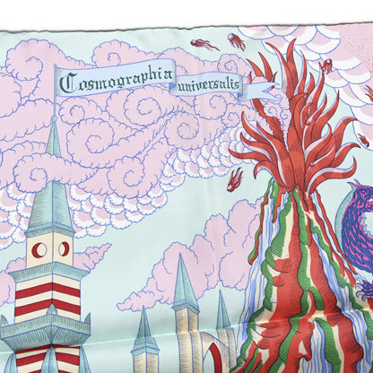 Hermes Silk Cosmographia Universalis Scarf 90 Turquoise Jaune Rose 5 of 5