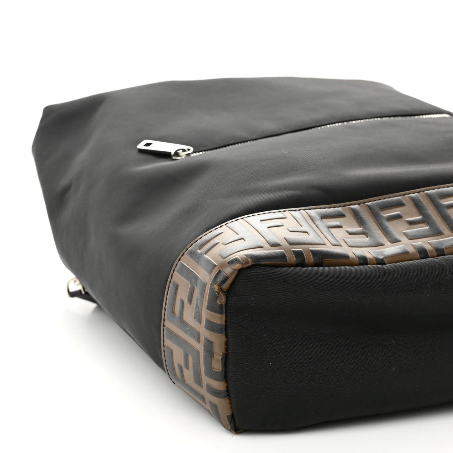 Nylon Vitello FF 1974 Embossed Cross Strap Backpack Black Maya