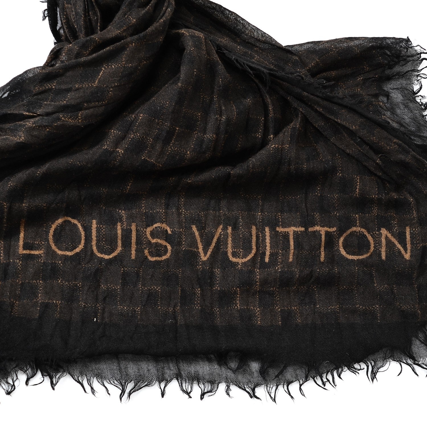 Louis Vuitton Cashmere Silk Etole Stole Damier Ebene 3 of 6