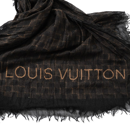 Louis Vuitton Cashmere Silk Etole Stole Damier Ebene 3 of 6
