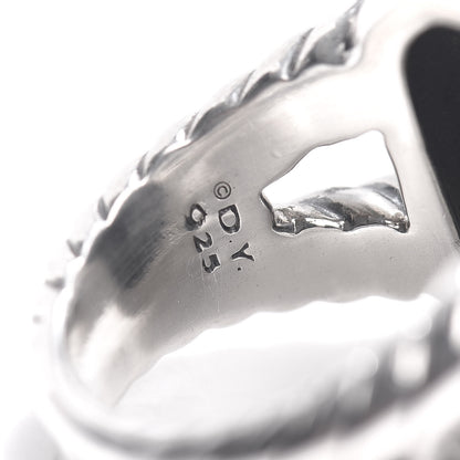 David Yurman Sterling Silver Black Onyx 16mm Albion Ring 57 8 5 of 5