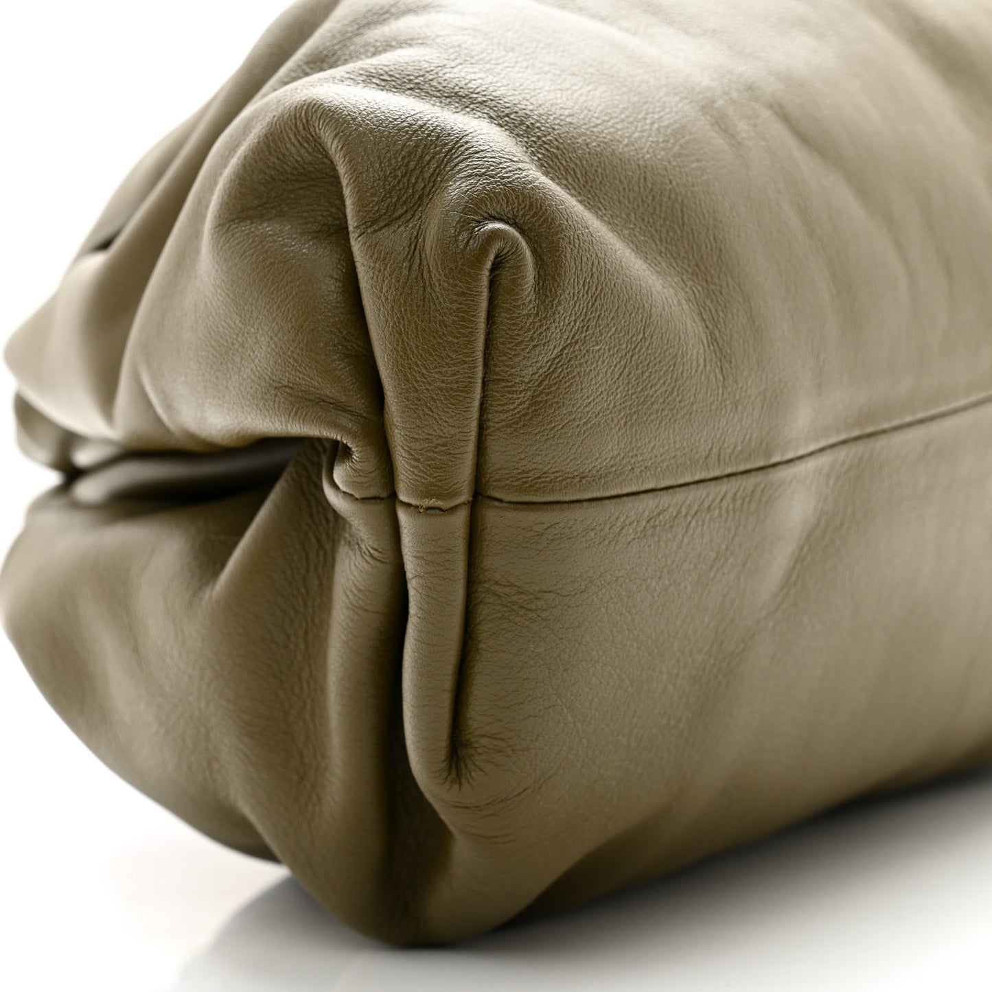 Smooth Butter Calf The Pouch Oversized Clutch Kaki Fondent