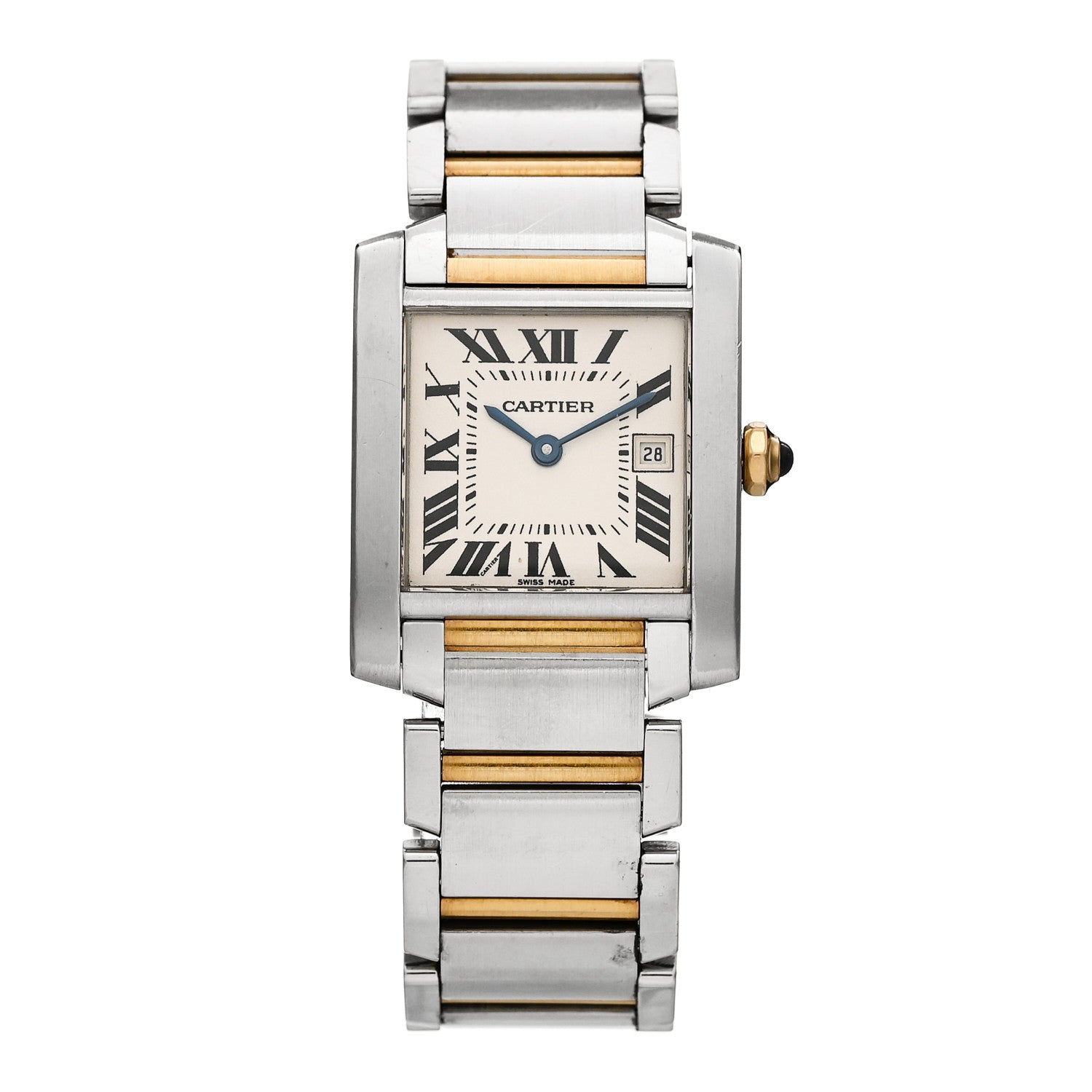 Cartier Stainless Steel 18K Yellow Gold 25mm Tank Francaise Quartz Watch 1 of 4