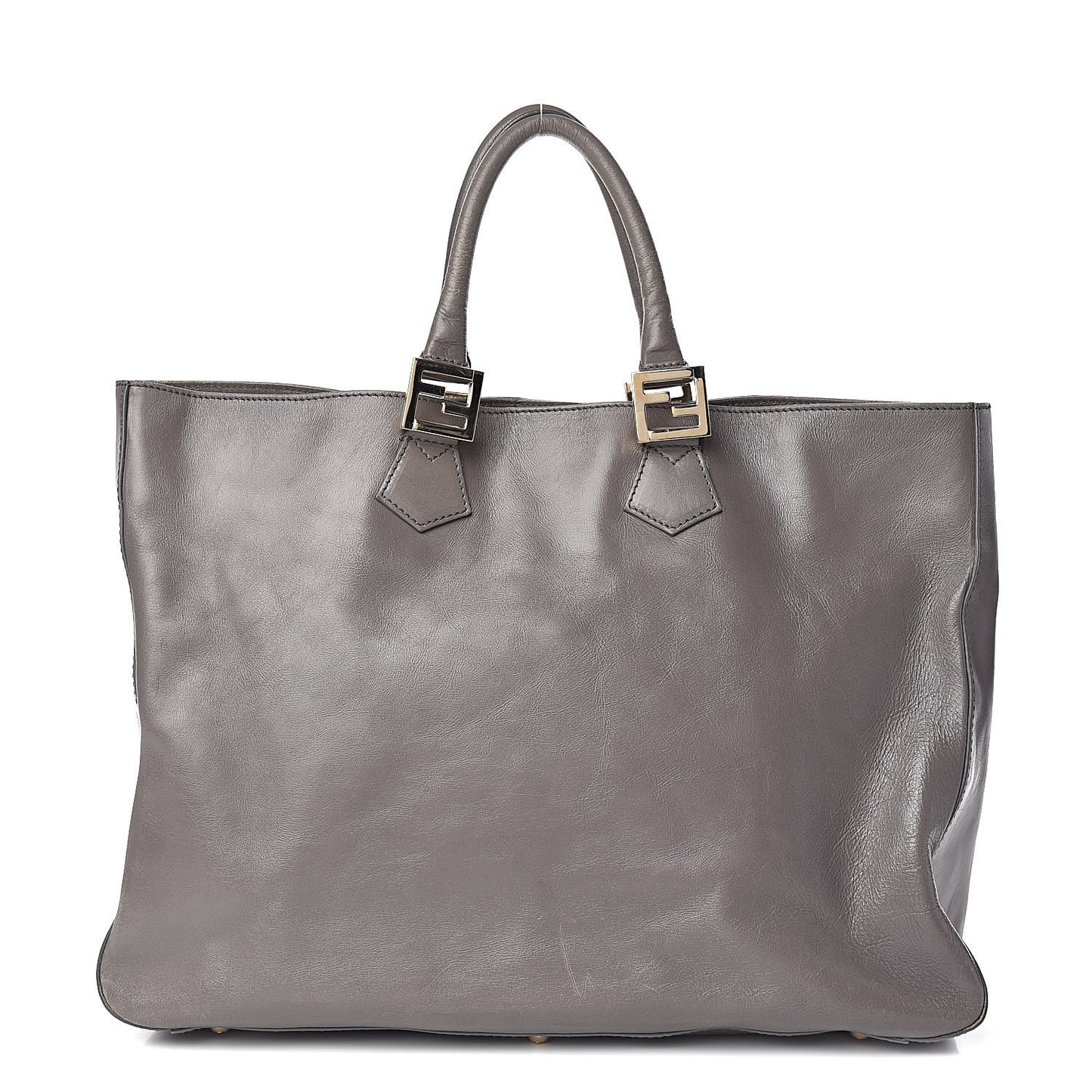 Vitello Acqua Large Twins Tote Grigio Scuro