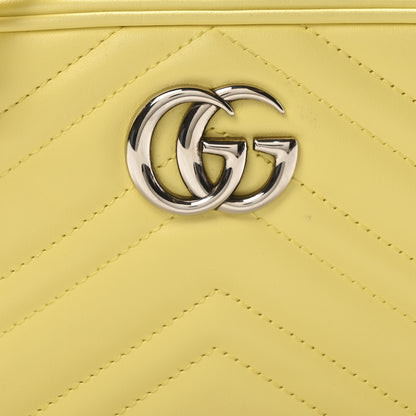Gucci Calfskin Matelasse Mini GG Marmont Chain Shoulder Bag Banana 8 of 10