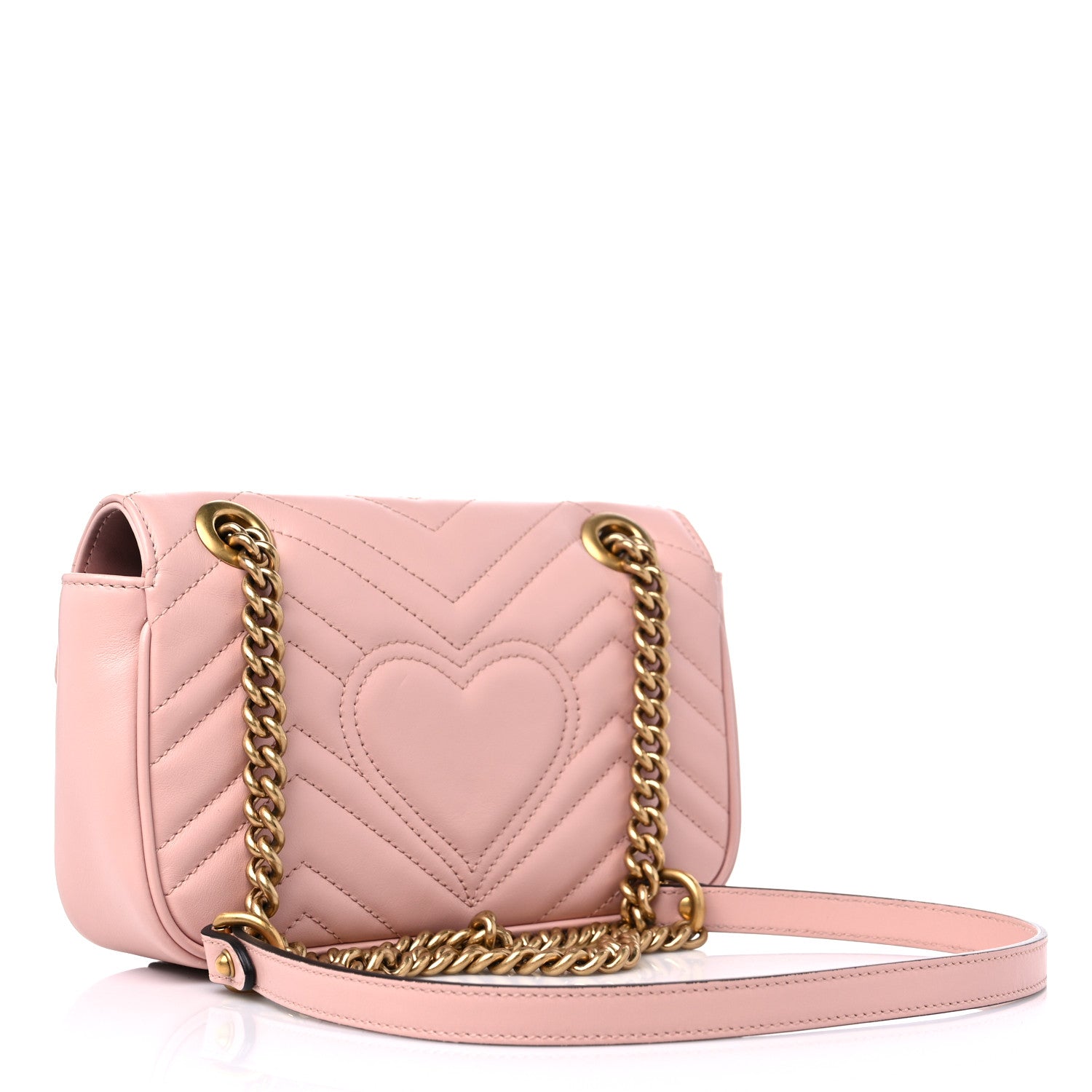 Gucci Calfskin Matelasse Mini GG Marmont Shoulder Bag Perfect Pink 4 of 11