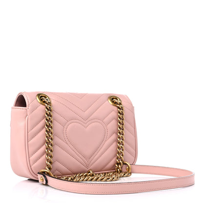 Gucci Calfskin Matelasse Mini GG Marmont Shoulder Bag Perfect Pink 4 of 11
