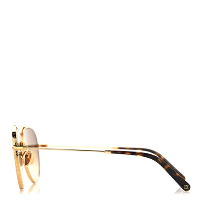 Louis Vuitton Metal The LV Pilot Sunglasses Z1619U Gradient Brown Monogram 3 of 7