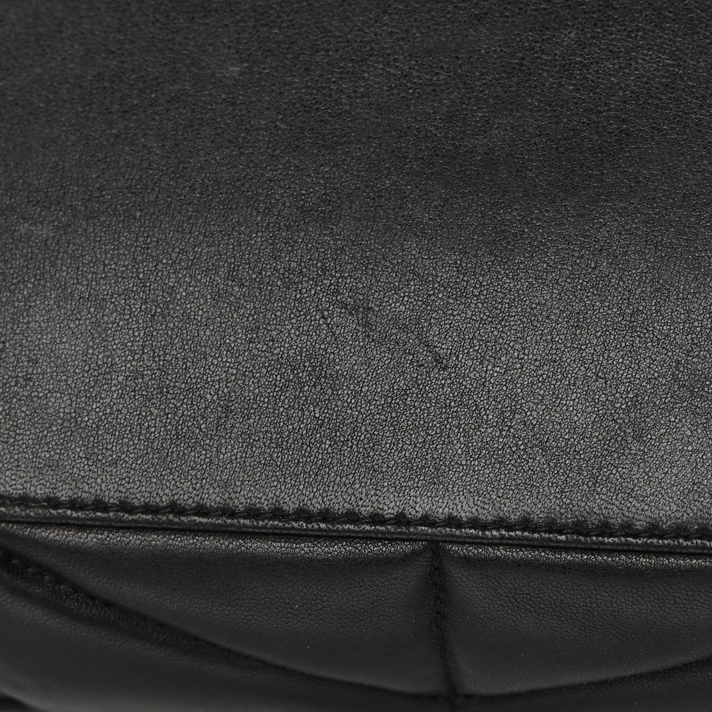 Lambskin Quilted Small Loulou Puffer Monogram Chain Satchel Black