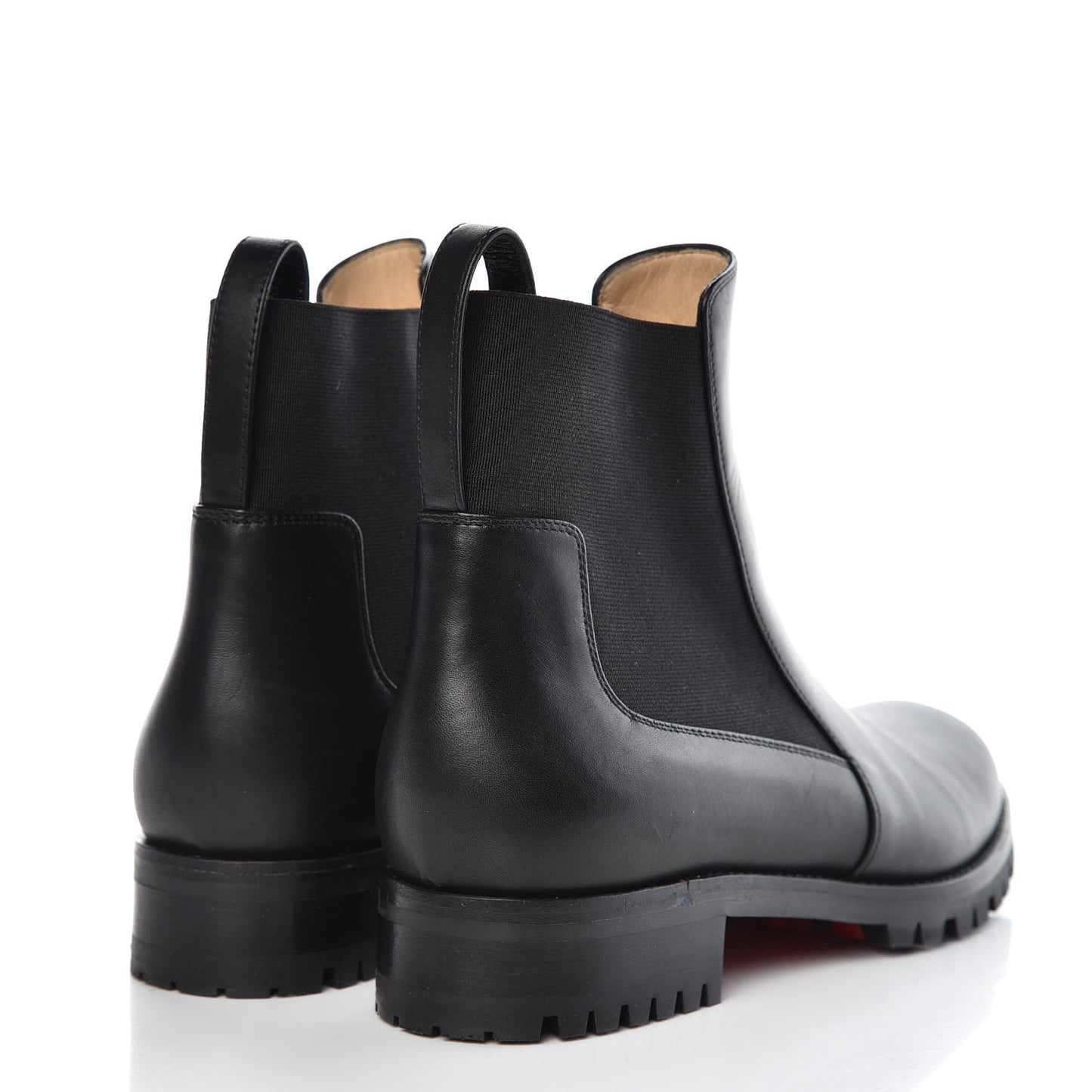 Calfskin Marchacroche Flat Chelsea Boots 37.5 Black