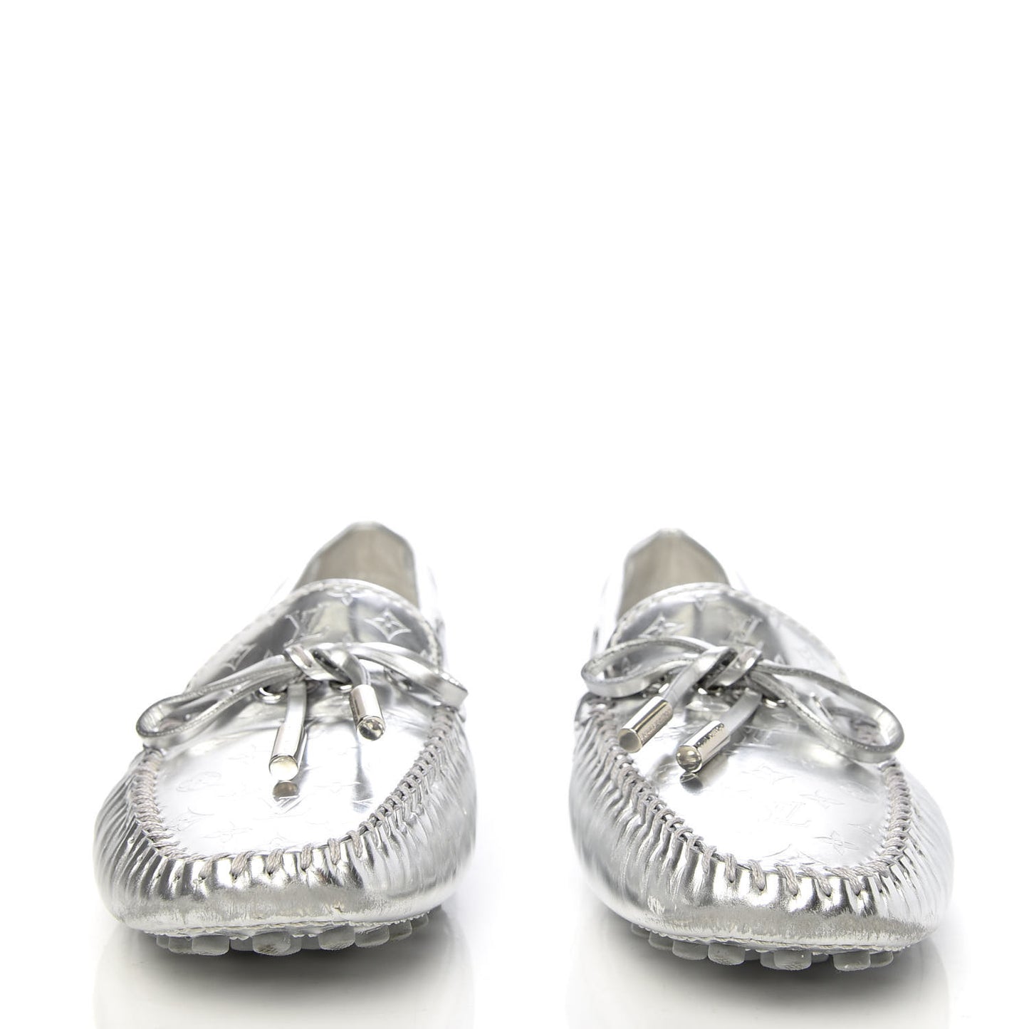 Calfskin Monogram Gloria Loafers 37.5 Silver