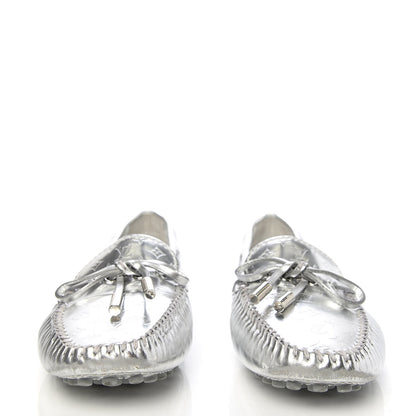 Louis Vuitton Calfskin Monogram Gloria Loafers 37.5 Silver 2 of 10