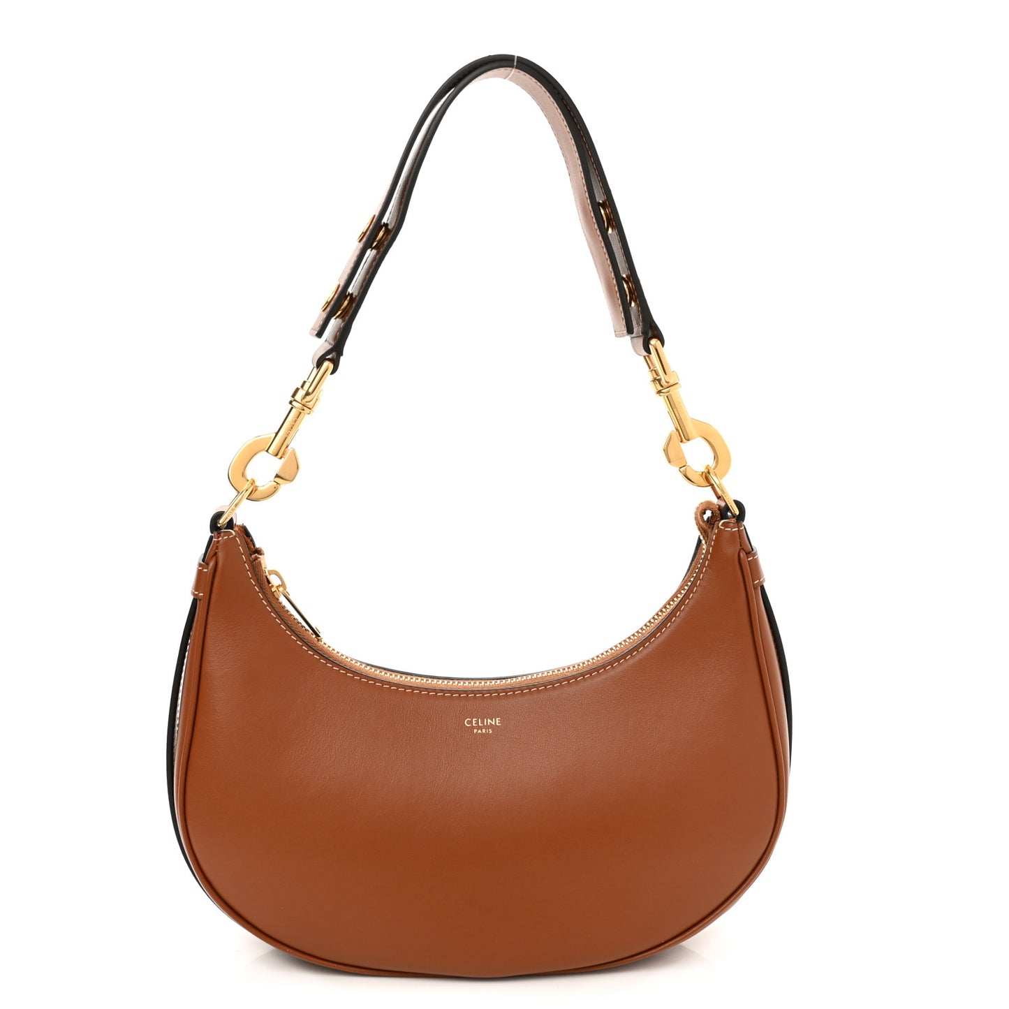 Smooth Calfskin Medium Strap Ava Shoulder Bag Tan