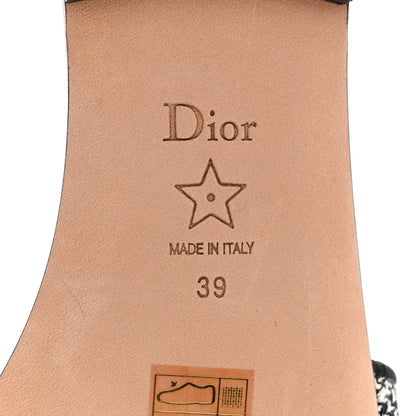 Christian Dior Canvas D-Chess Embroidered Dioramour Dway Mules Slide Sandals 39 Red 6 of 13