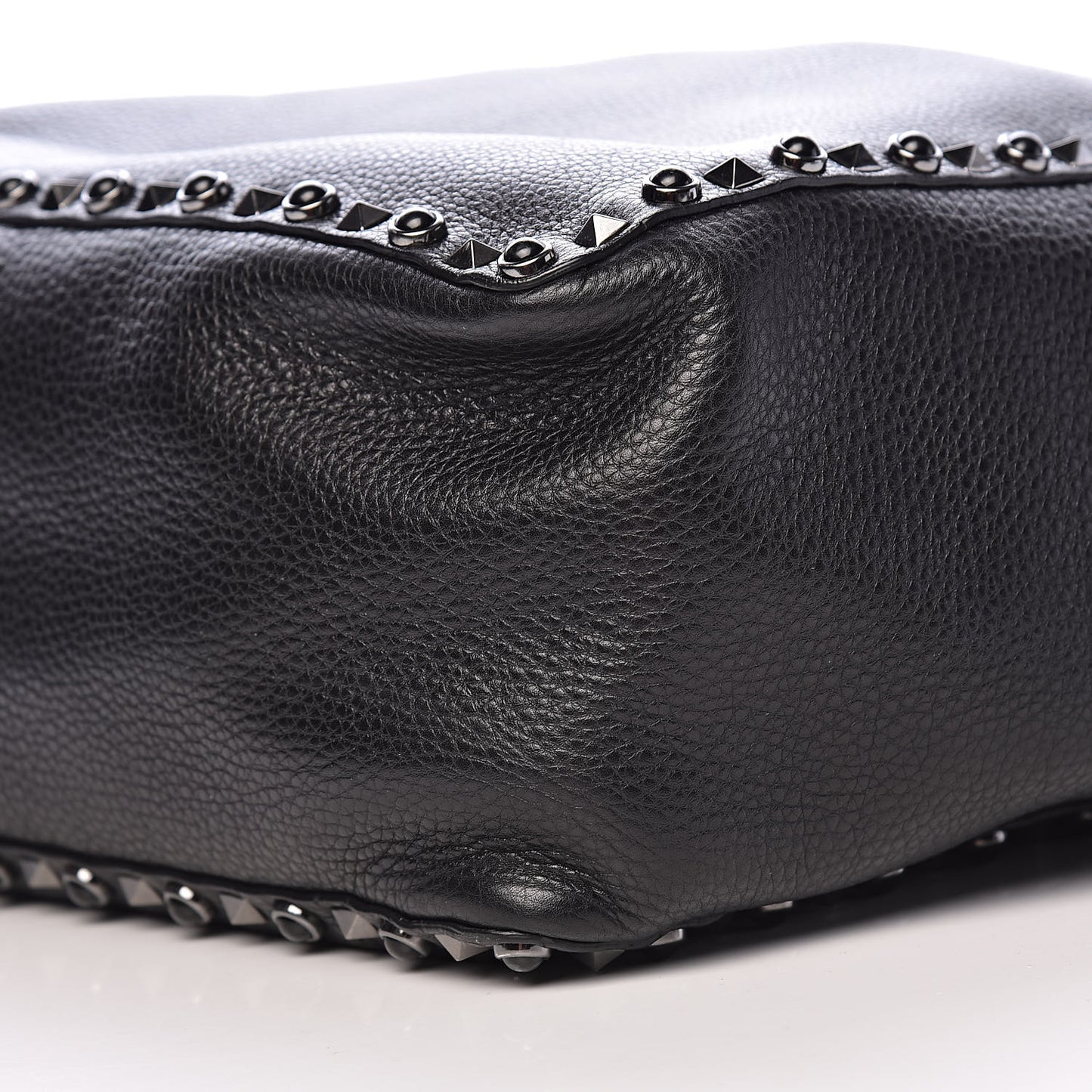 Stampa Alce Calfskin Medium Guitar Strap Rockstud Rolling Reversible Tote Black