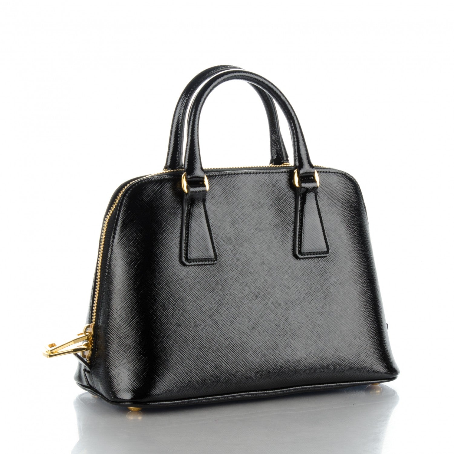 Prada Saffiano Vernice Small Promenade Tote Black 3 of 7