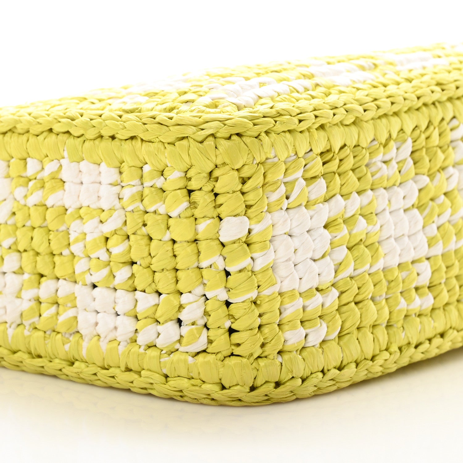 Prada Yarn Raffia Effect Crochet Embroidered Mini Re-Edition Shoulder Bag Cedro 10 of 11