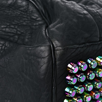 Alexander Wang Pebbled Lambskin Rocco Matte Black Iridescent Hardware 9 of 13