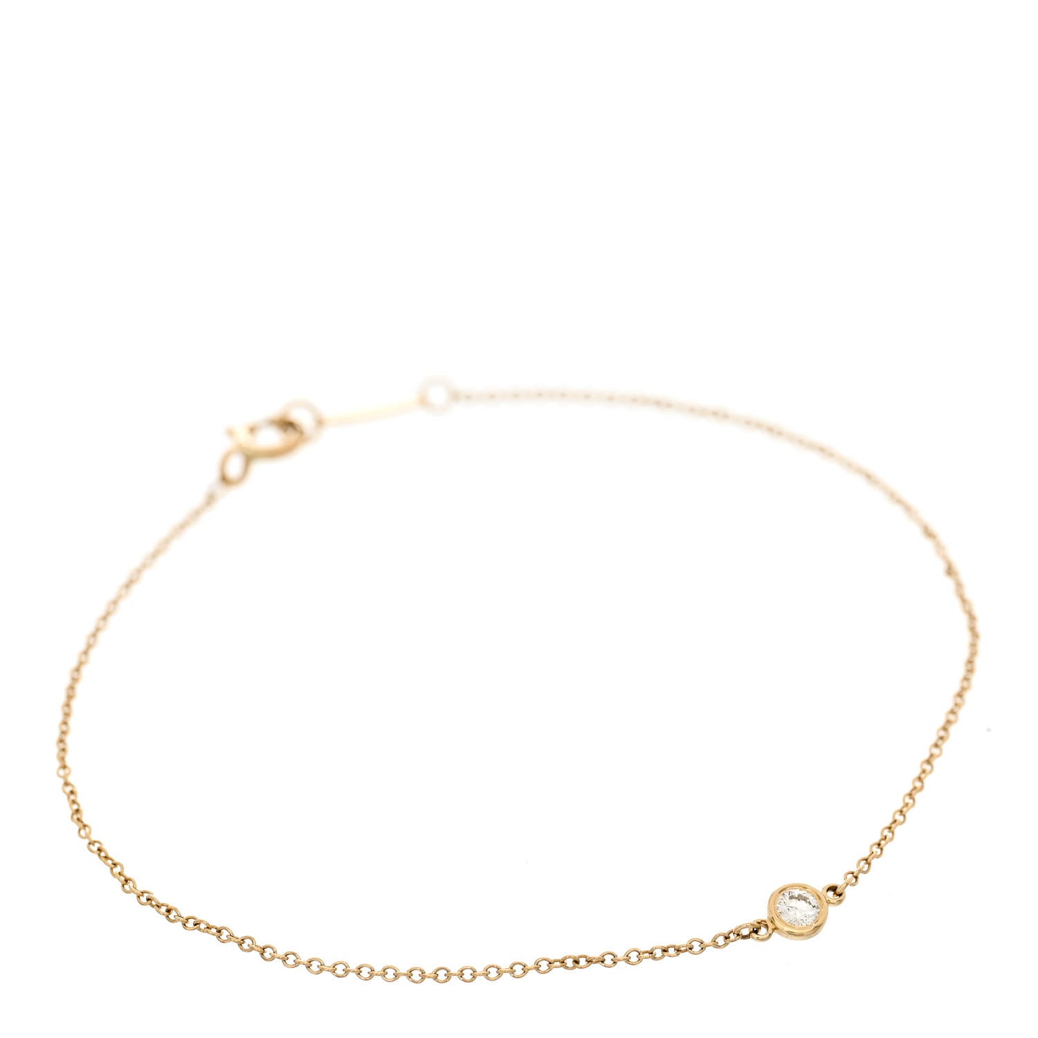 Tiffany 18K Yellow Gold Diamond .08ct Elsa Peretti Diamonds by the Yard Bracelet 1 of 4