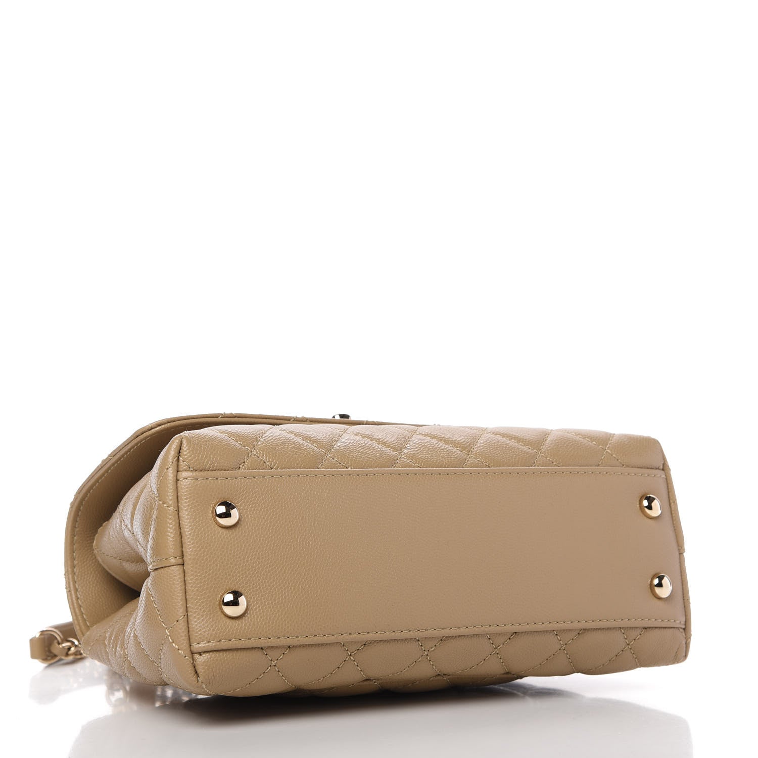 Chanel Caviar Lizard Embossed Quilted Mini Coco Handle Flap Dark Beige 3 of 9
