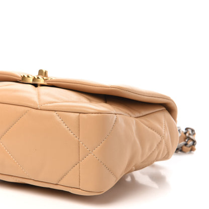 Chanel Lambskin Quilted Medium 19 Flap Dark Beige 7 of 10