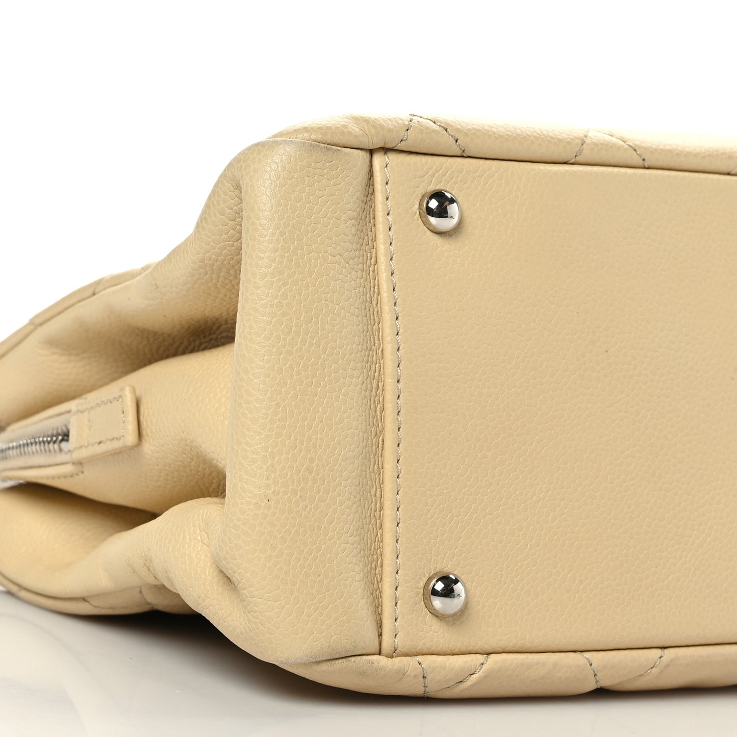 Caviar Quilted Timeless CC Shopping Tote Beige