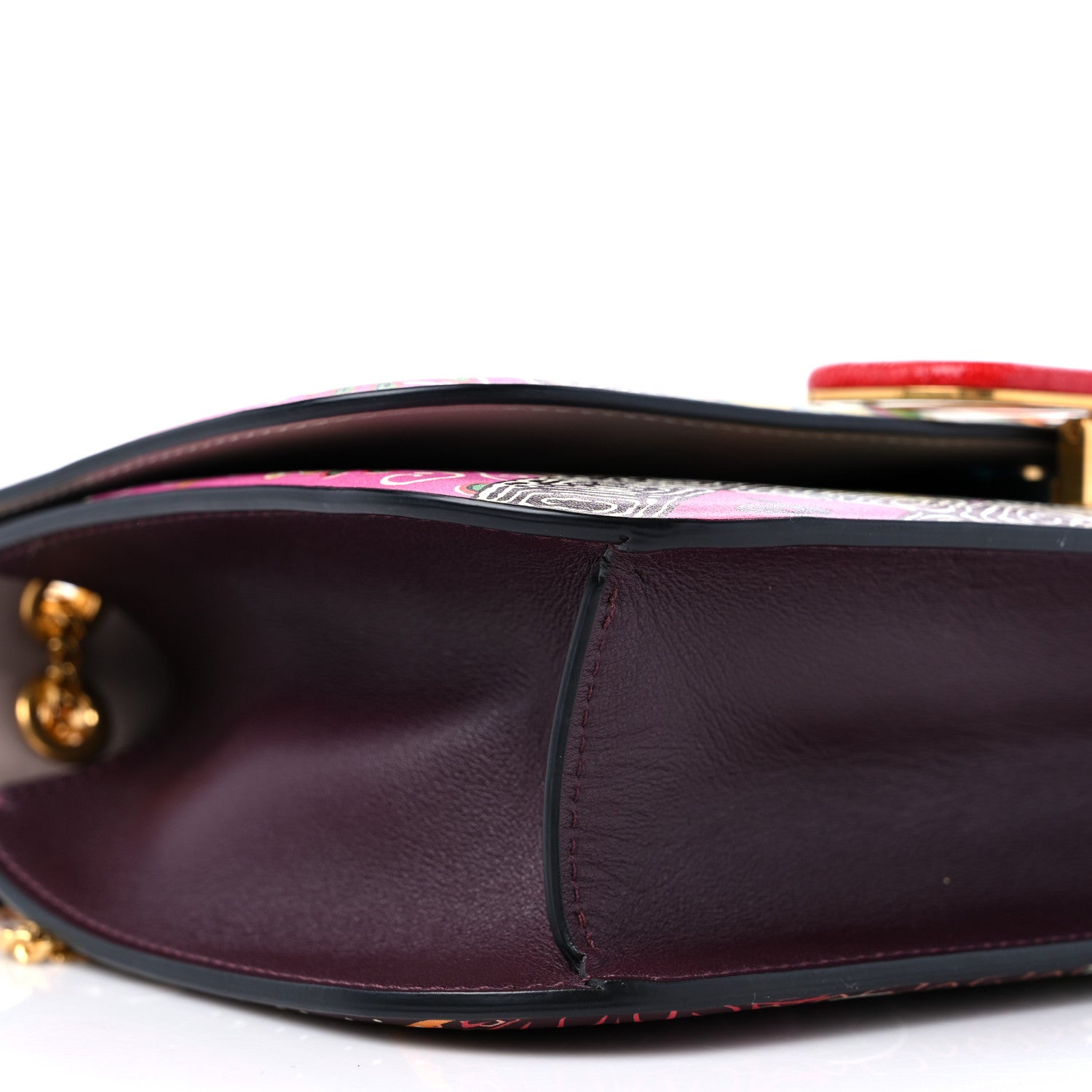 Valentino Garavani Smooth Calfskin Snakeskin Embossed Floral Print VLock Shoulder Bag Multicolor 7 of 9