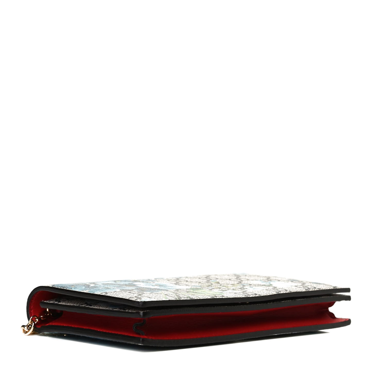 GG Supreme Monogram Blooms Chain Wallet Blue
