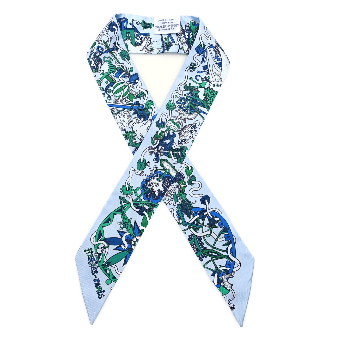 Silk La Folle Parade Twilly Bleu Ciel Vert Cobalt